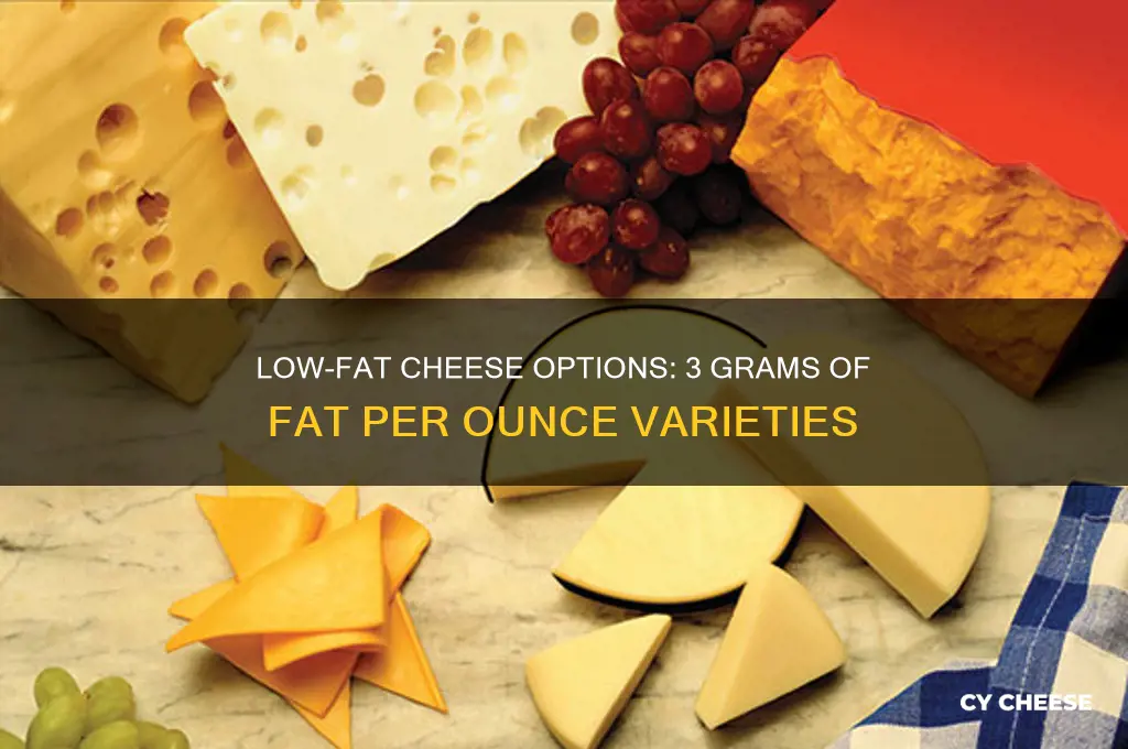 what cheeses have 3 grams of fat per ounce