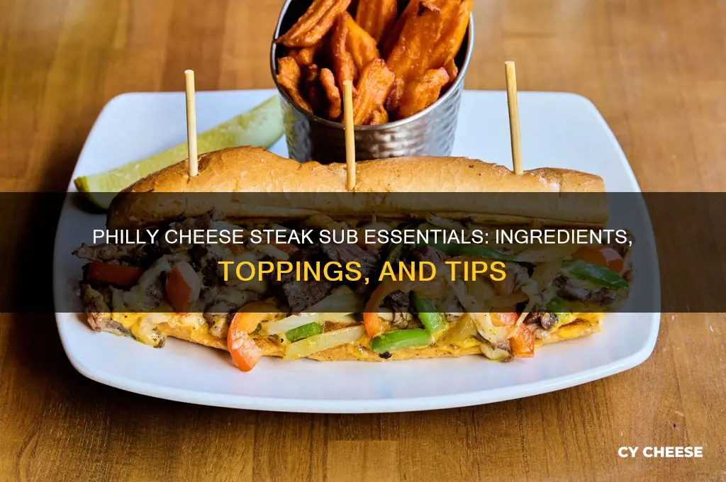 what comes on a philly cheese steak sub