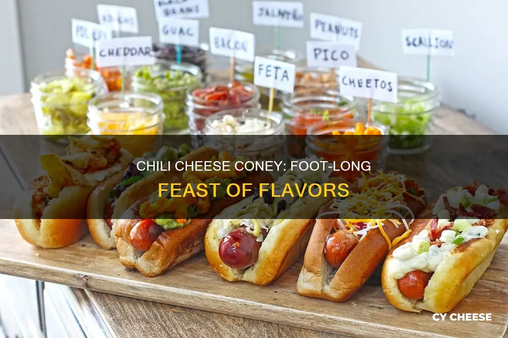 what comes on the foot long chili cheese coney