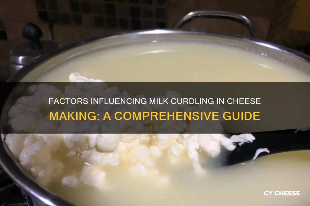 what conditions affect milk curdling when making cheese
