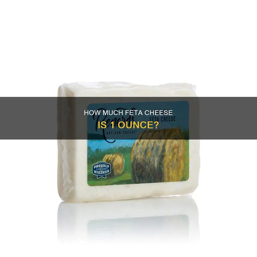 what does 1 ounce of feta cheese look like