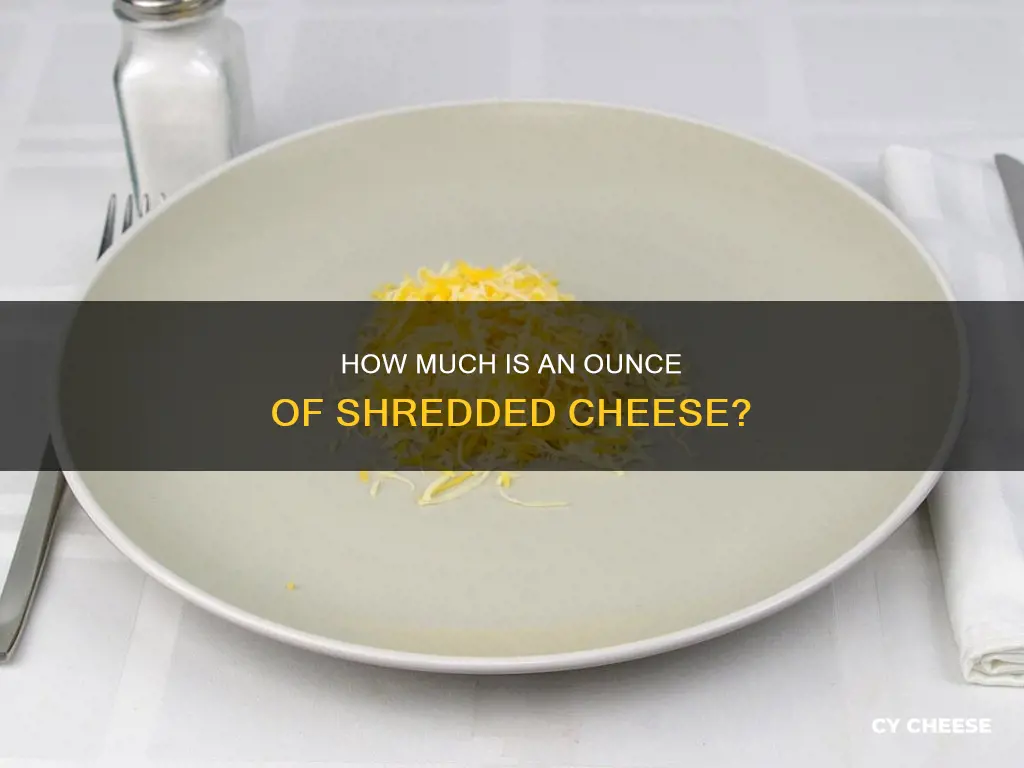 what does 1 ounce of shredded cheese look like