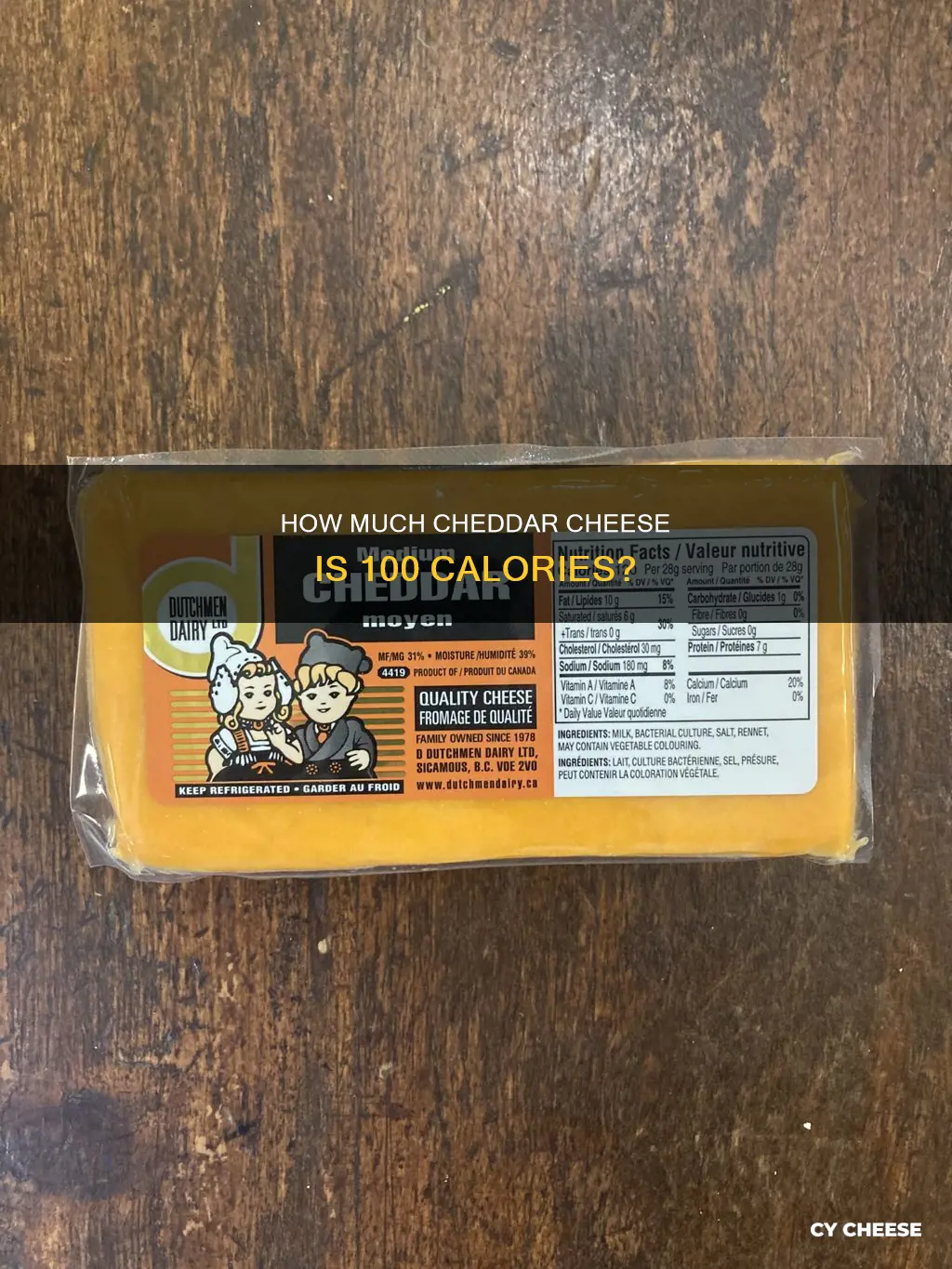 what does 100 calories of cheddar cheese look like
