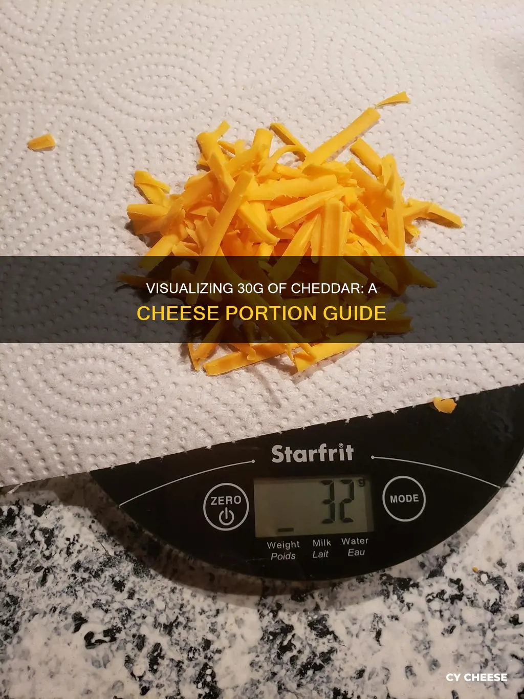 what does 30g of cheddar cheese look like