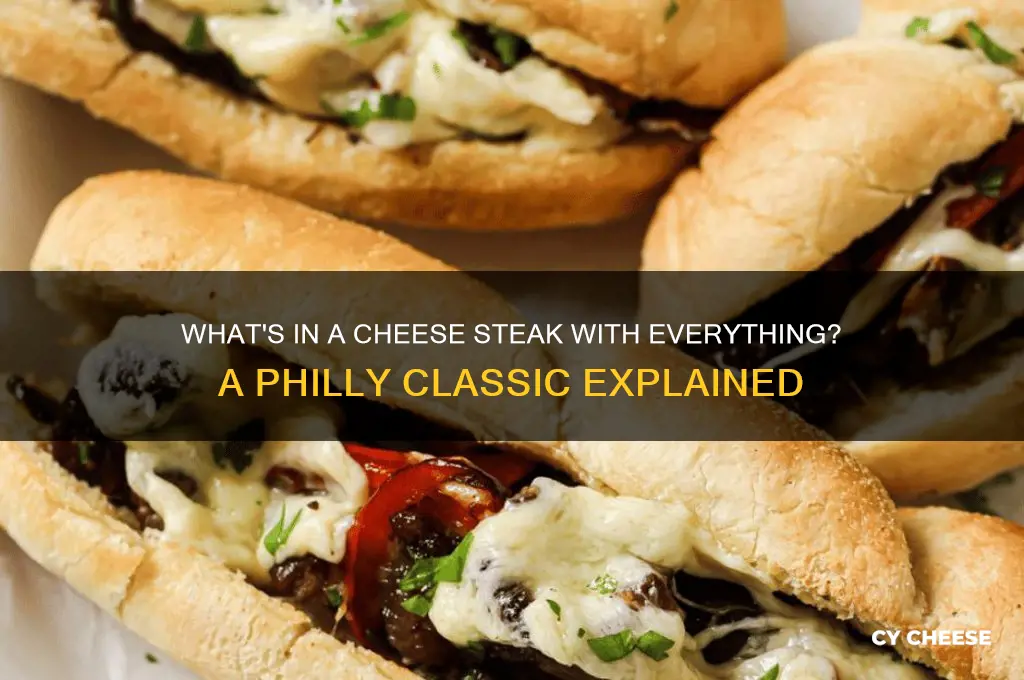 what does a cheese steak with everything normally mean