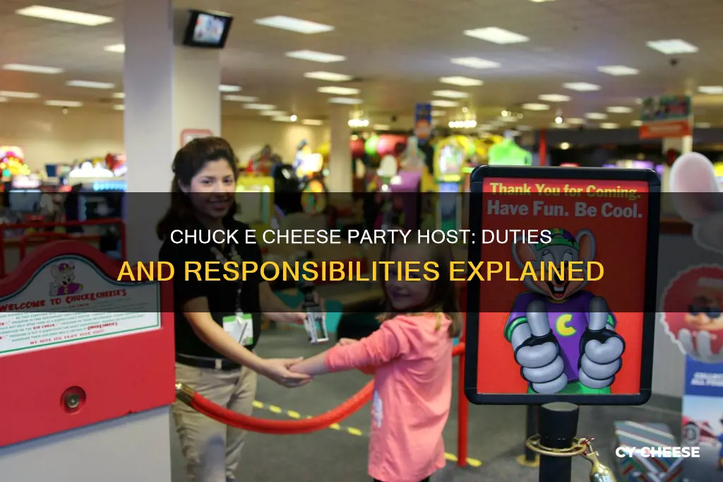 what does a chuck e cheese party host do