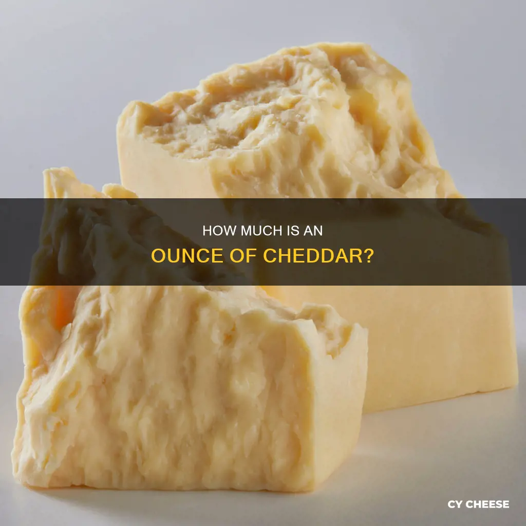 what does an ounce of block cheddar cheese look like