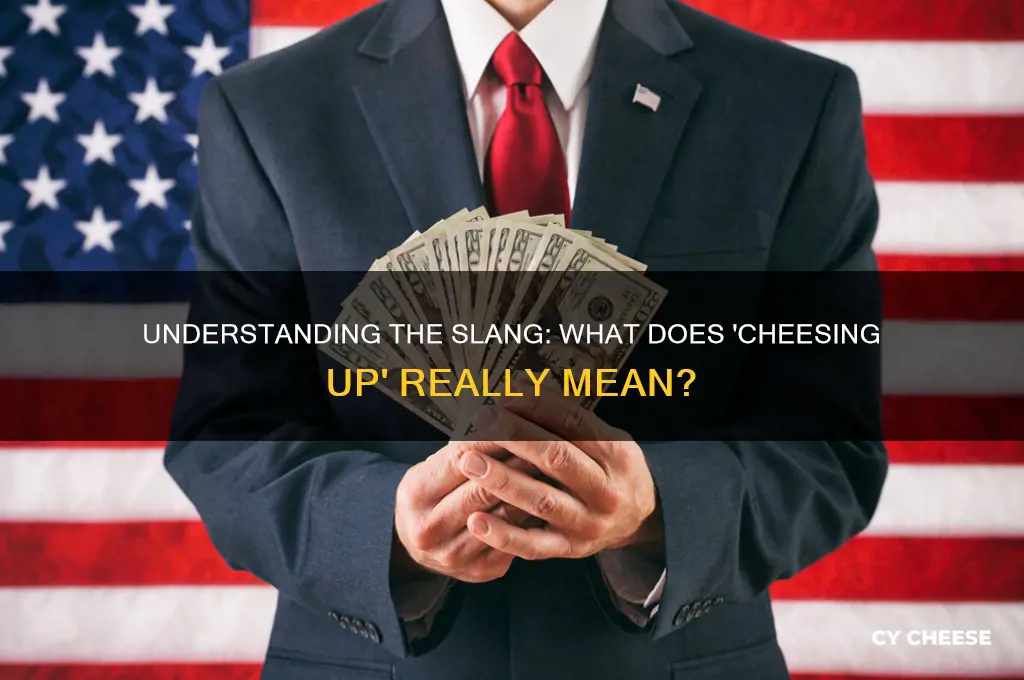 what does cheesing up mean