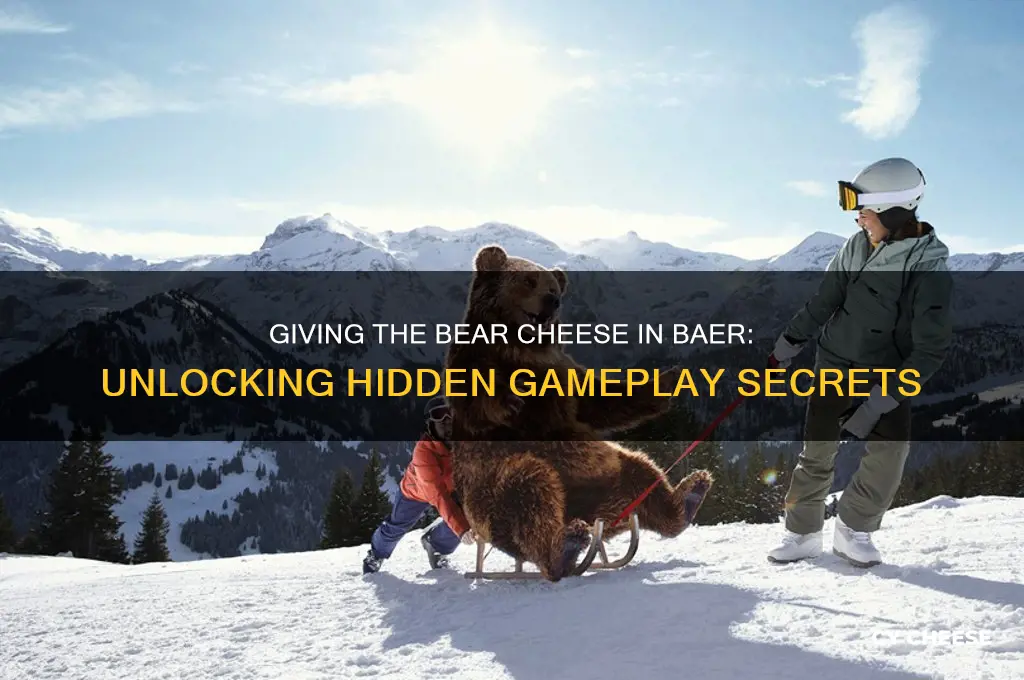 what does giving the bear cheese do in baer