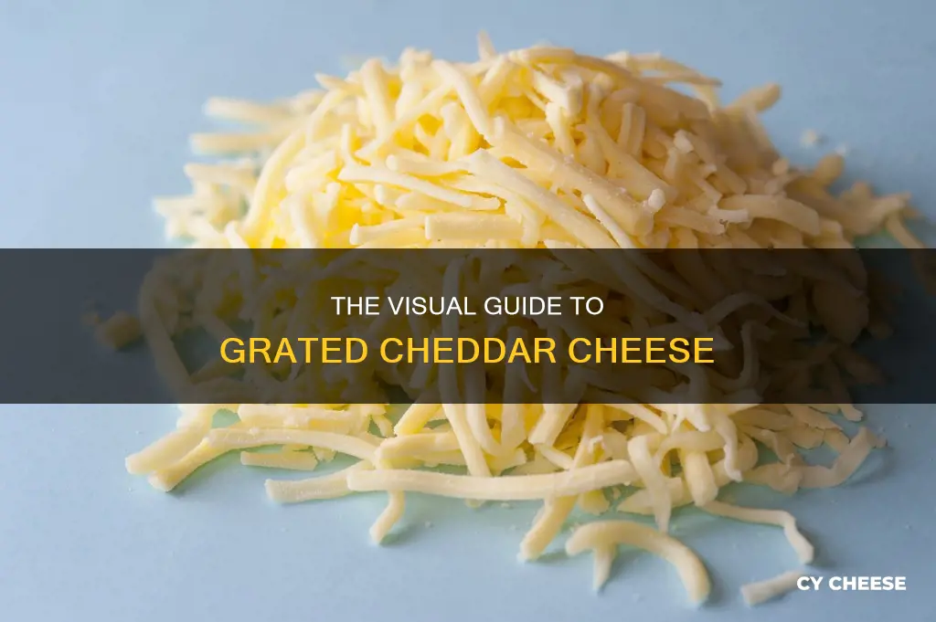 what does grated cheddar cheese look like