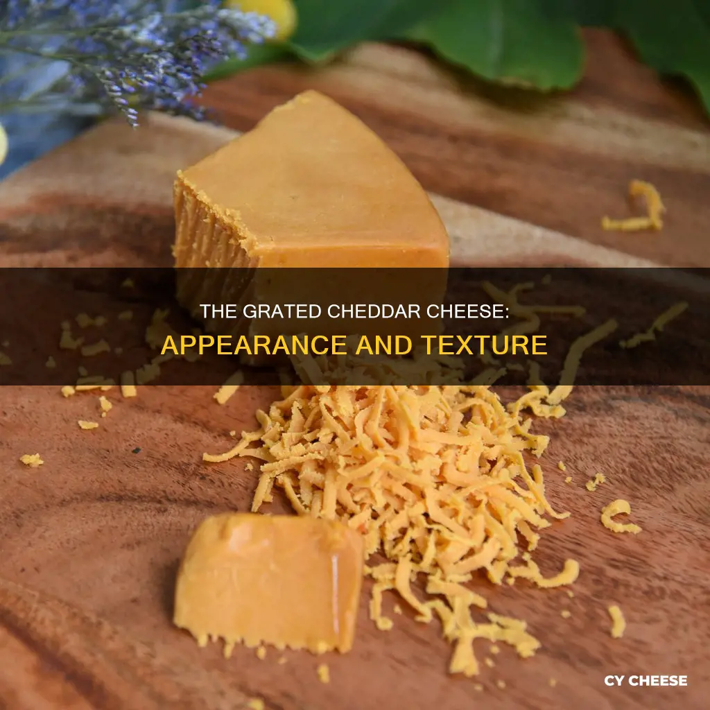 what does grated cheddar cheese look like
