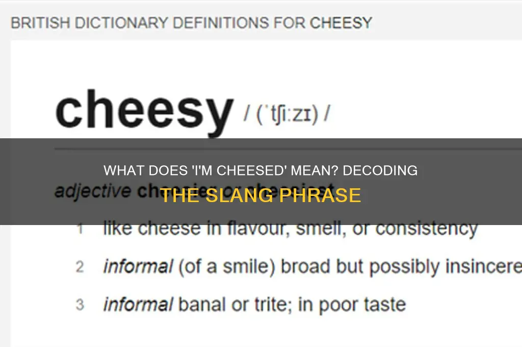 what does im cheesed mean