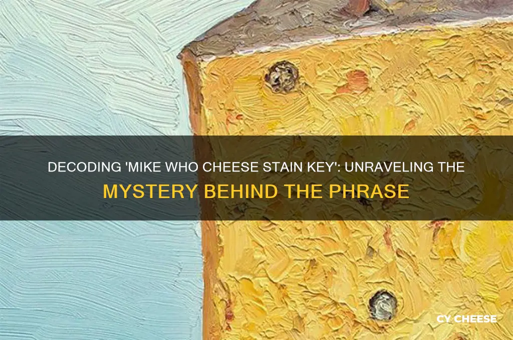 what does mike who cheese stain key mean