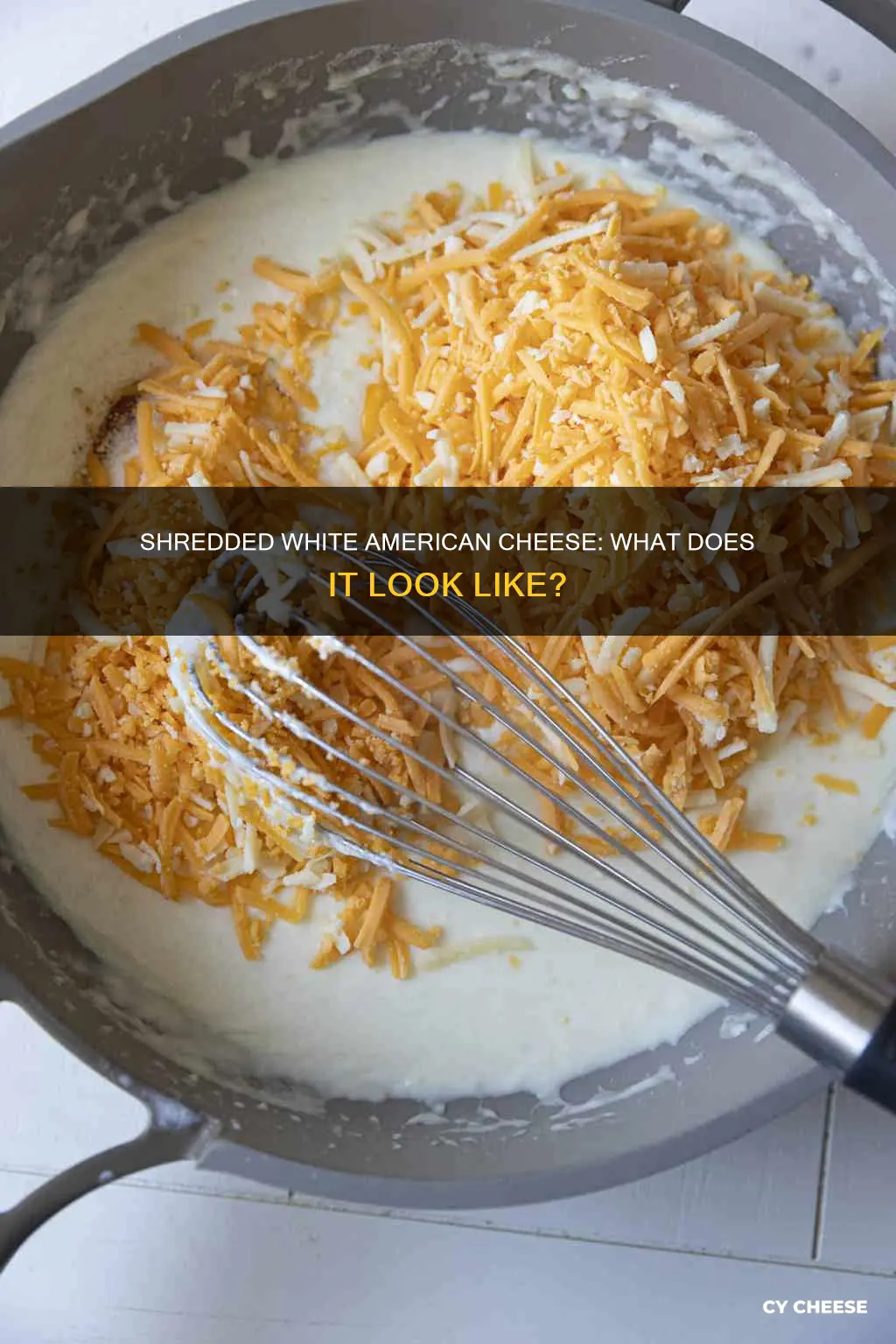 what does shredded white american cheese look like