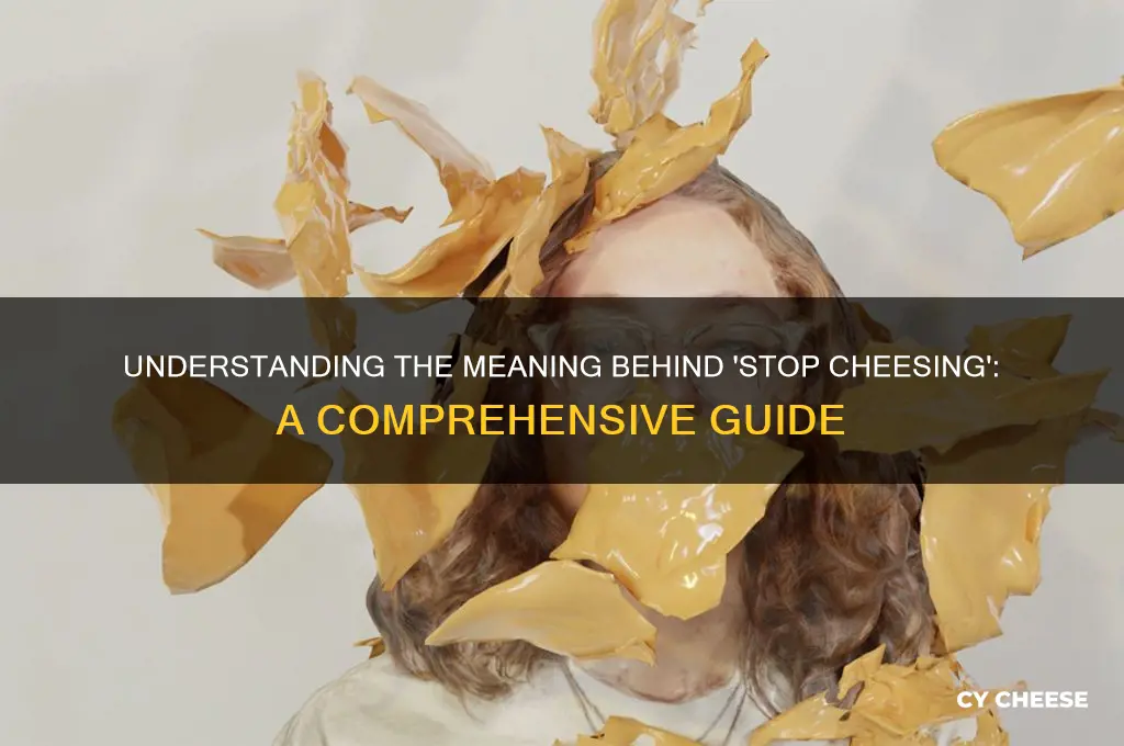 what does stop cheesing mean