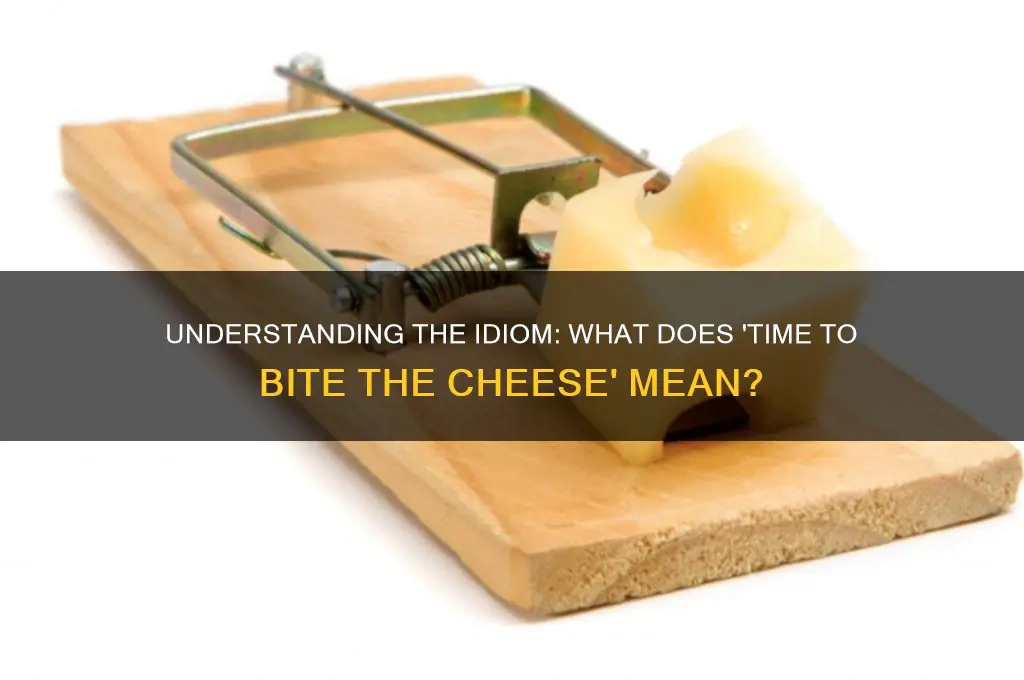 what does the idiom time to bite the cheese mean
