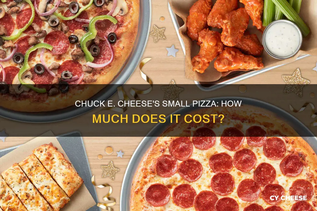 what dues a small pizza cost at chuck e cheese