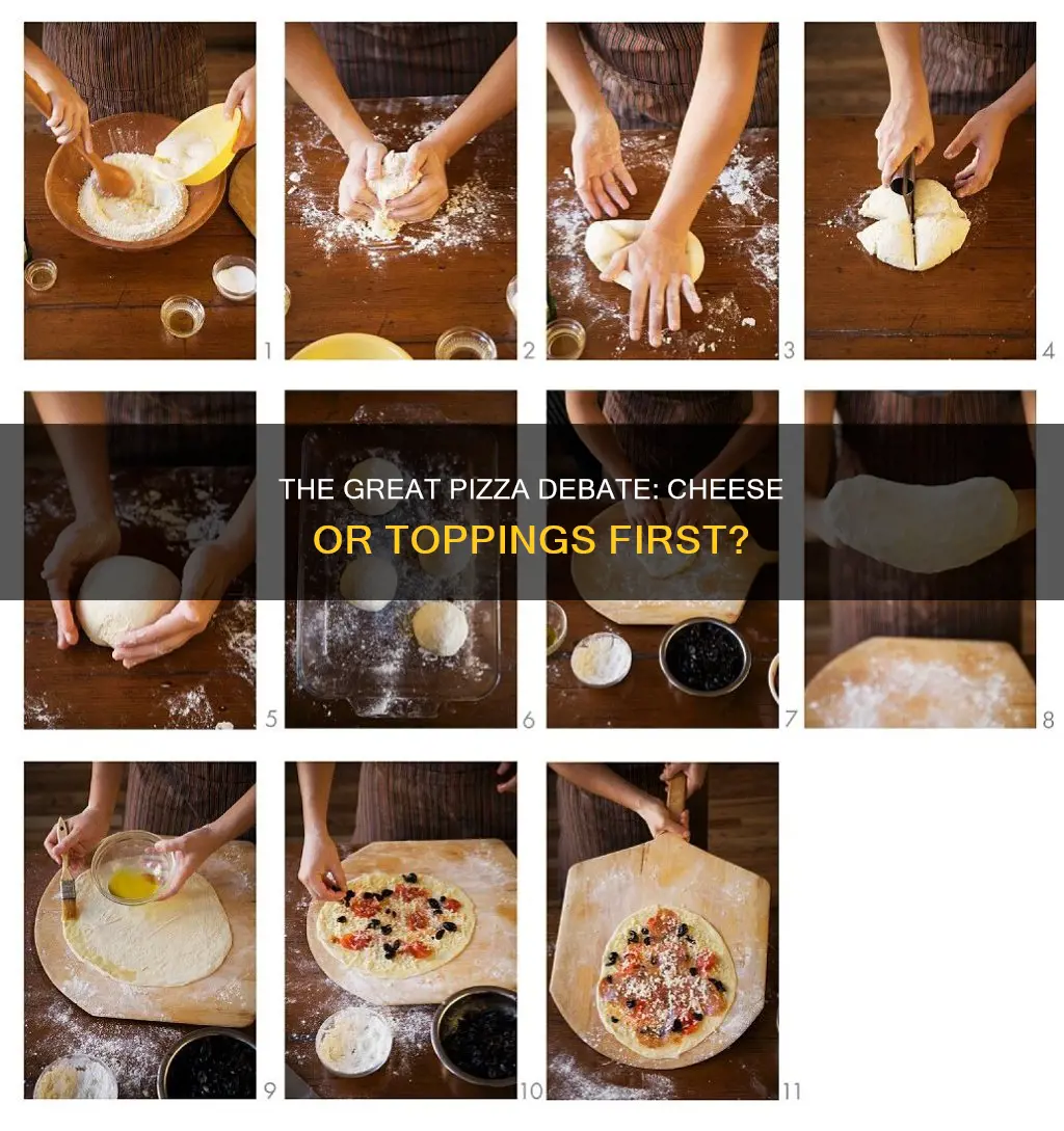 what goes first cheese or toppings