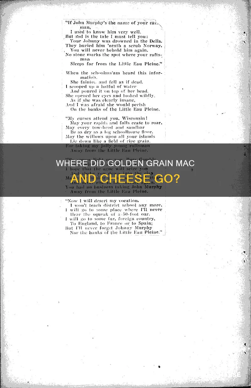 what happened to golden grain macaroni and cheese