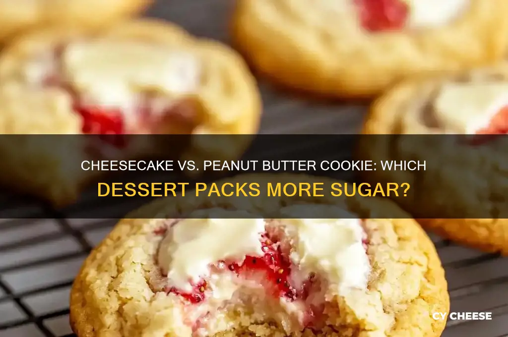 what has more sugar cheese cake or peanut butter cookie