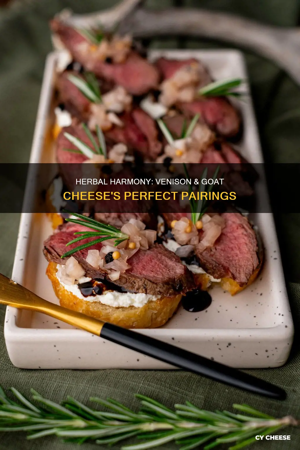 what herbs go well with venison and goat cheese