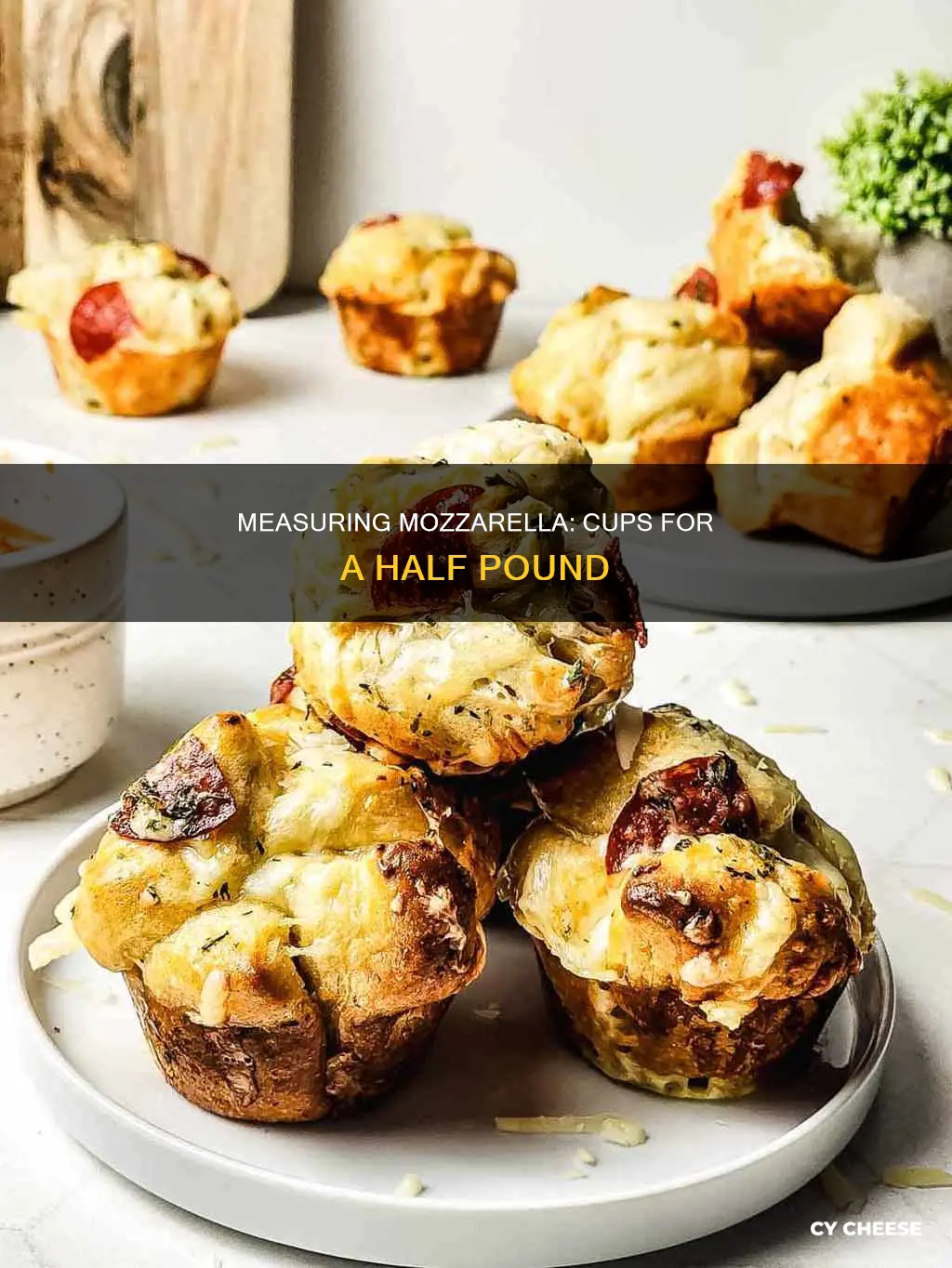 what is 1 2 pound of mozzarella cheese in cups