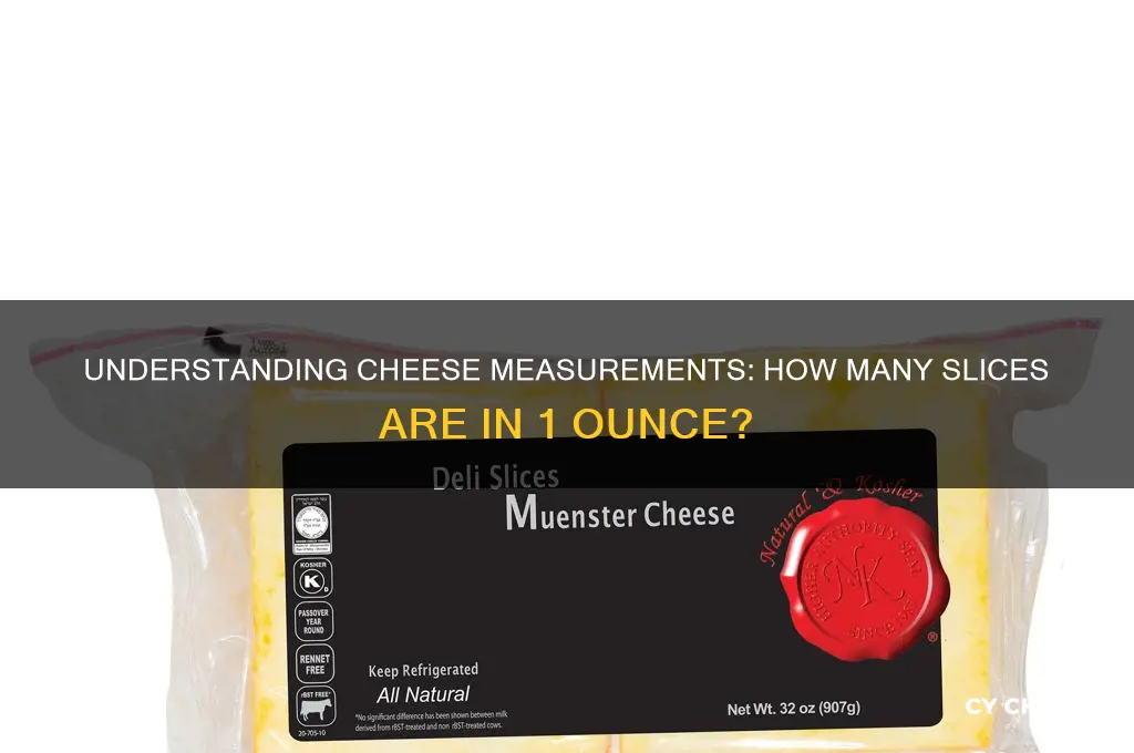 what is 1 oz of cheese in slices