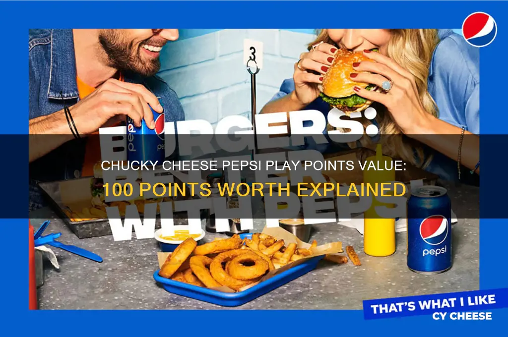 what is 100 pepsi play points worth from chucky cheese