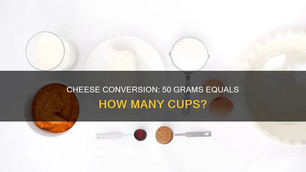 what is 50g of cheese in cups