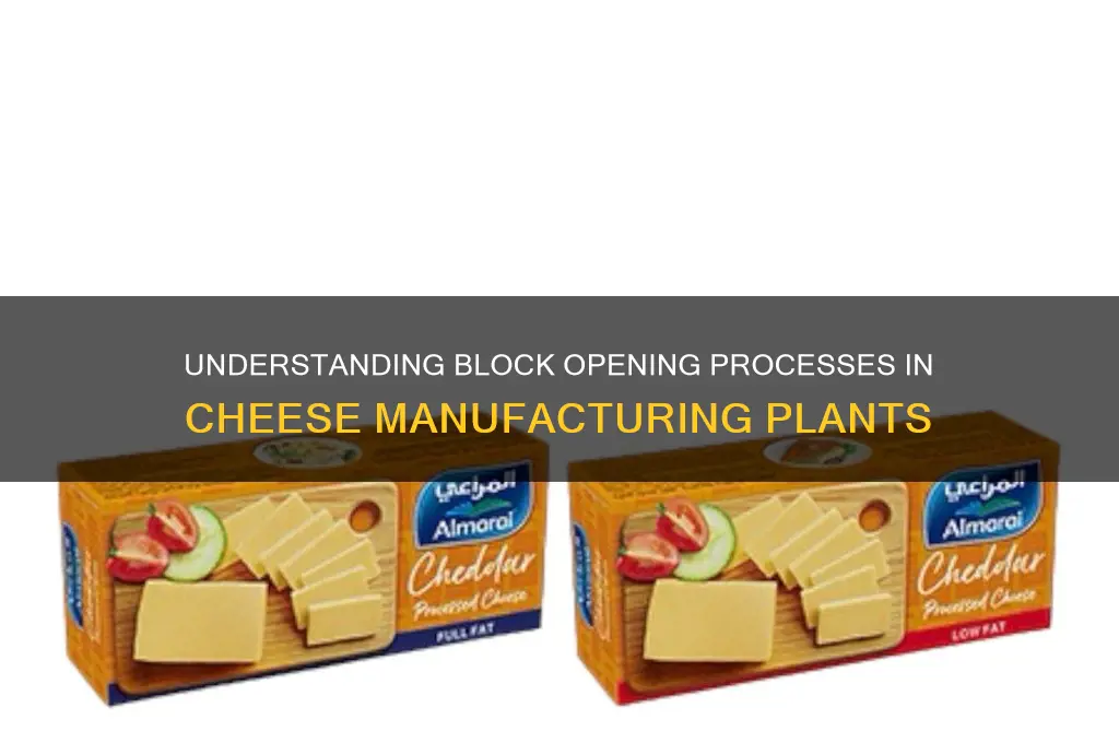 what is block opening at a cheese plant