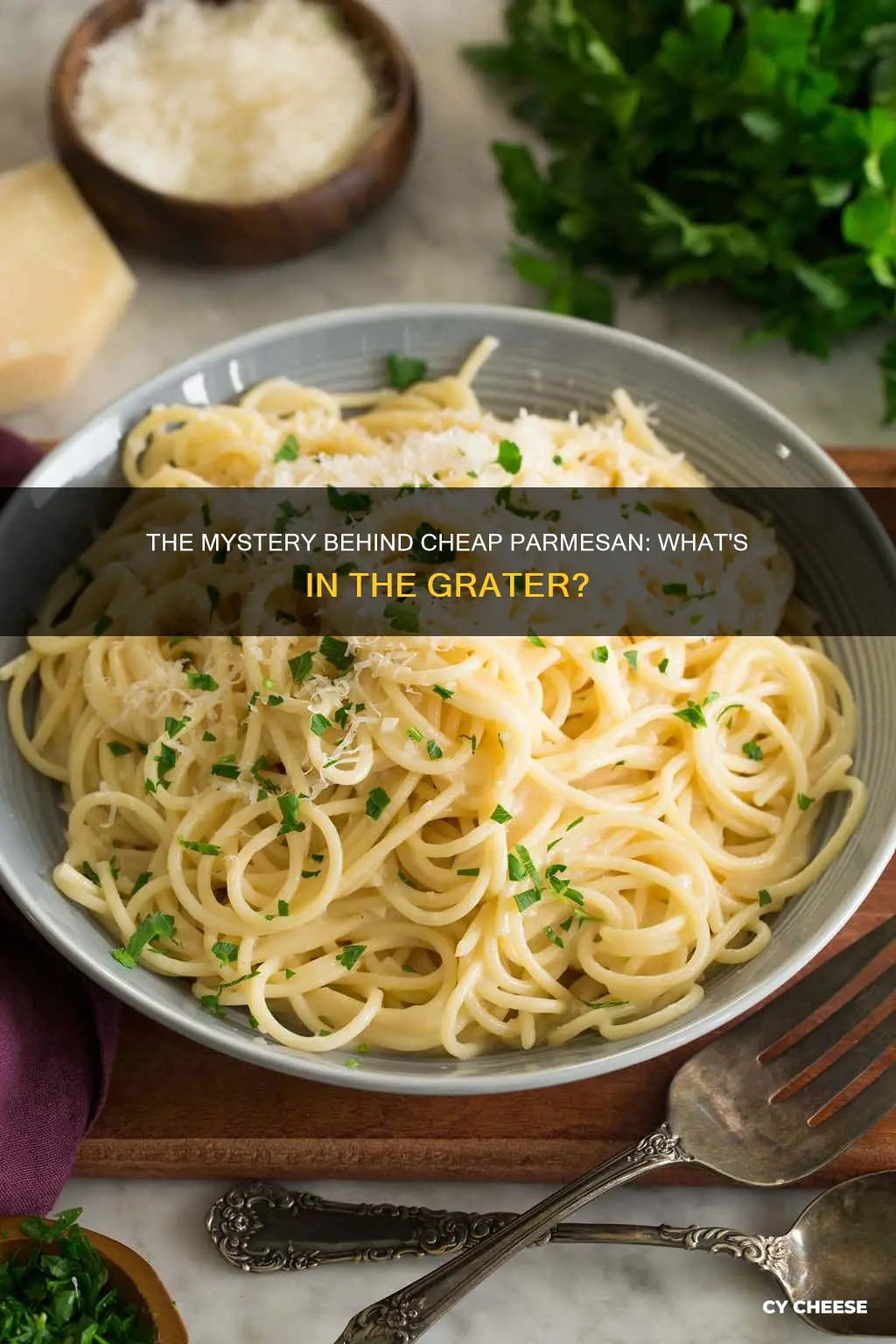 what is cheap parmesan cheese made of