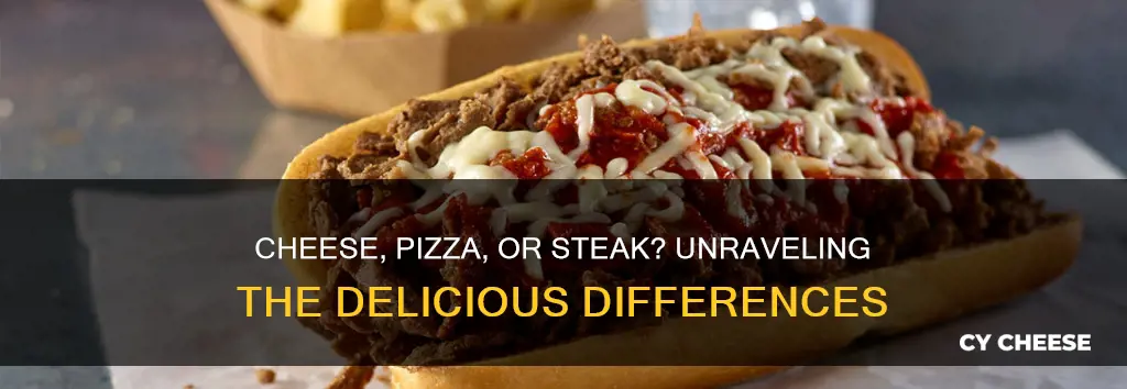 what is diffemce betwen pizza steak and cheese steak