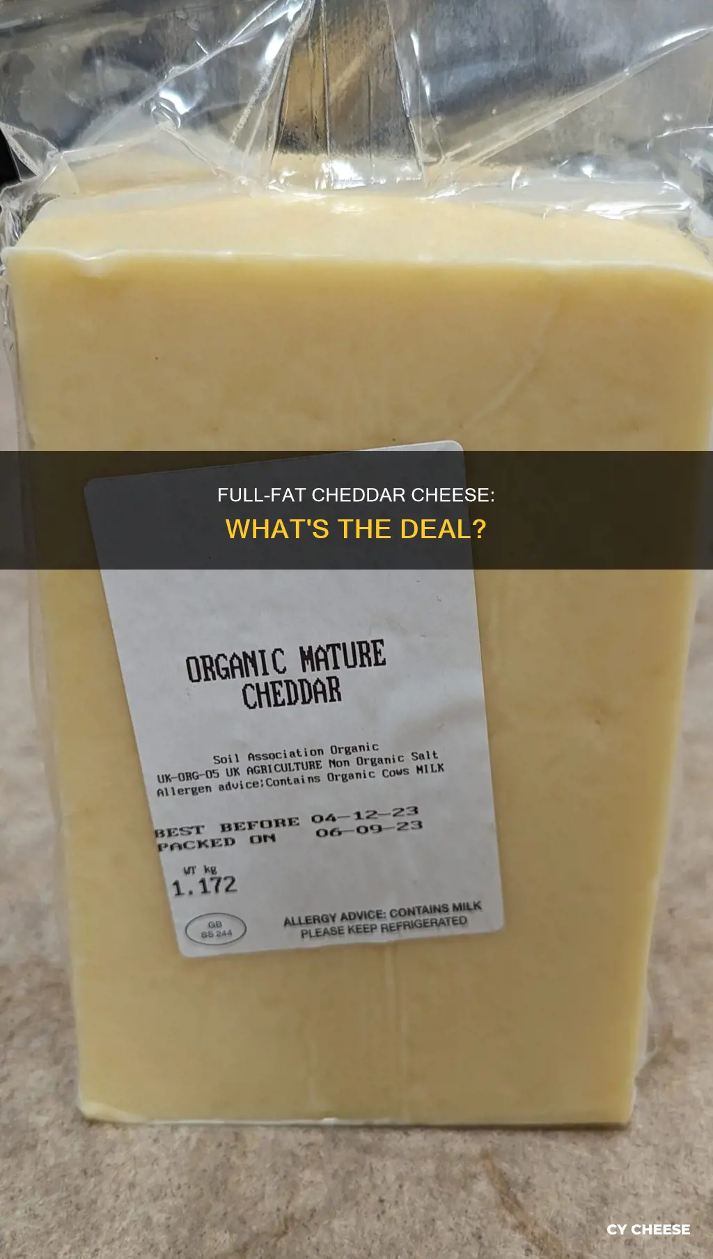 what is full fat cheddar cheese