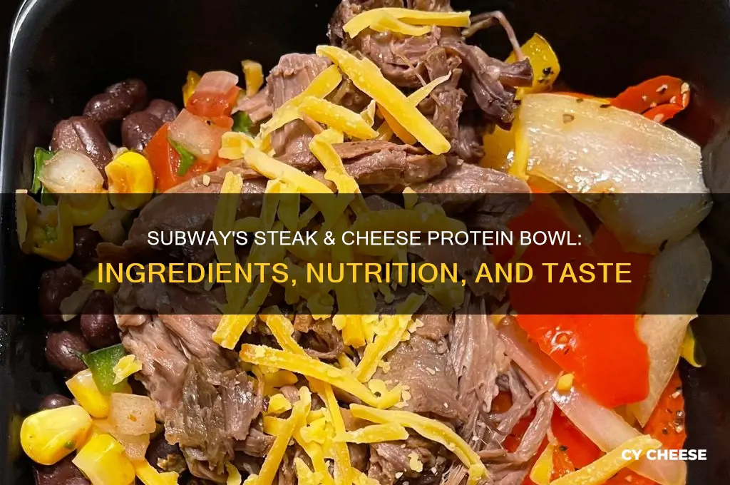 what is in a subway steak and cheese protein bowl
