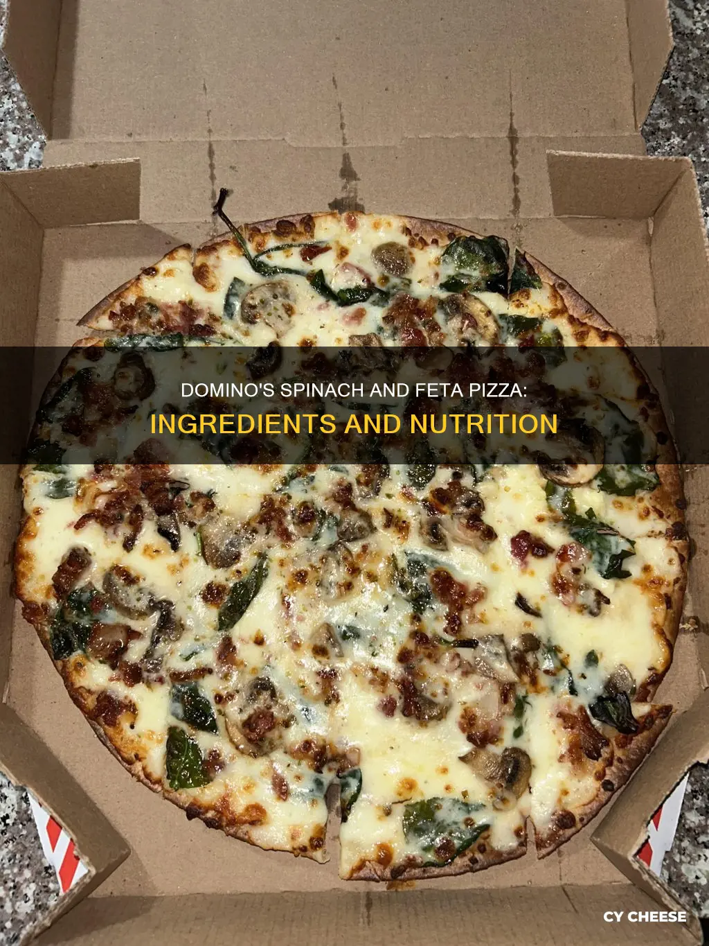 what is in dominoes spinach and feta cheese pizza