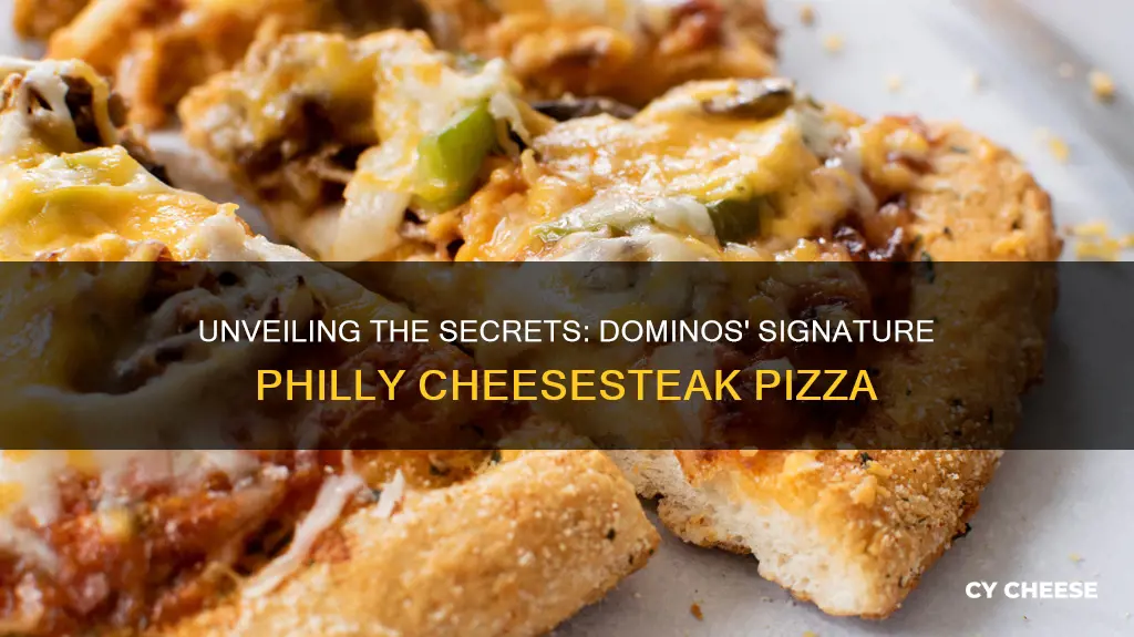 what is on a signature philly cheese dominmos pizza