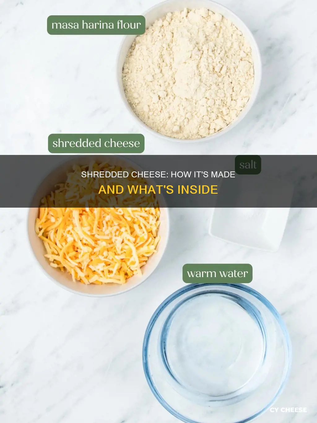 what is shredded cheese made of