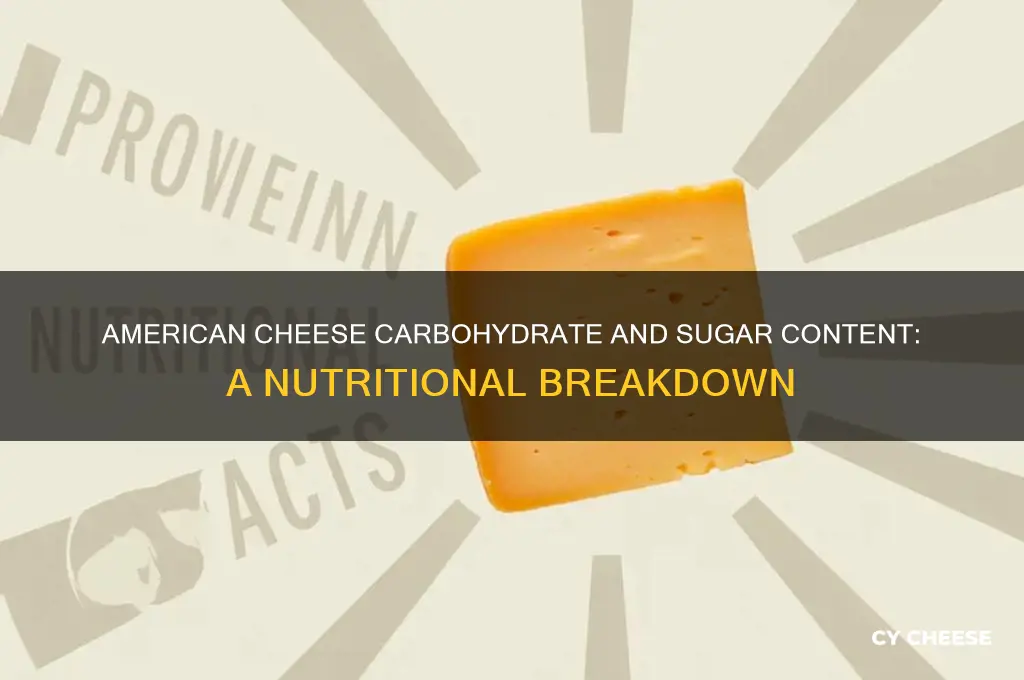 what is the carbohydrate and sugar count in american cheese