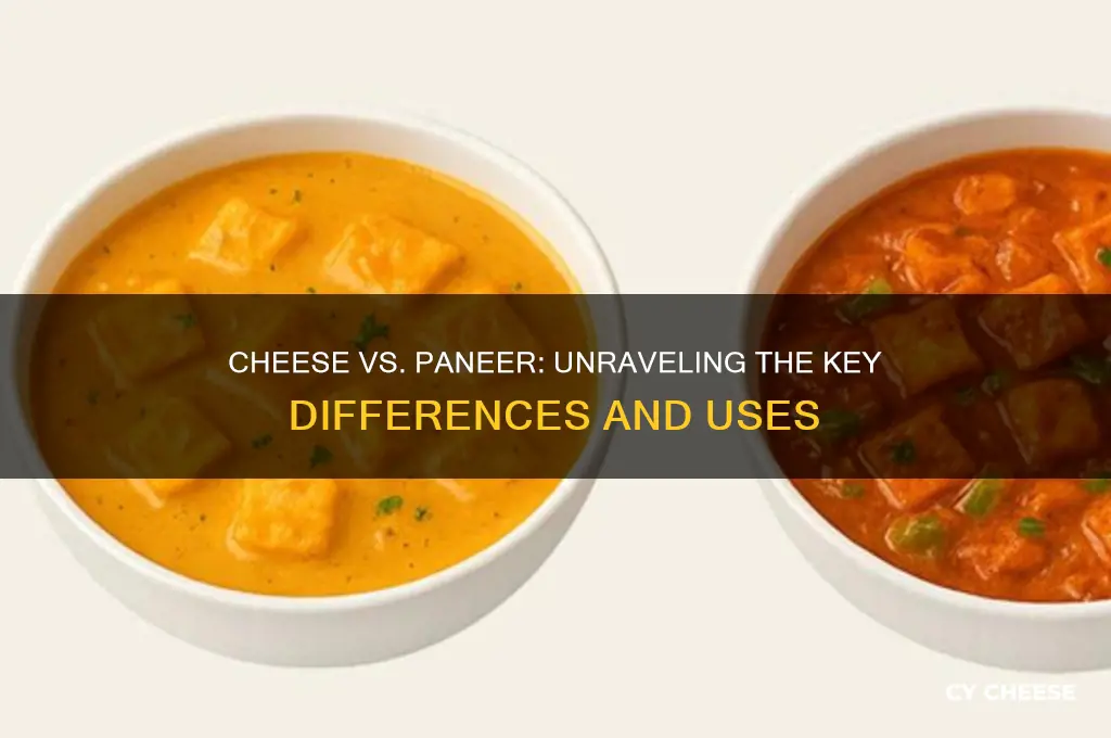 what is the difference between cheese and paneer