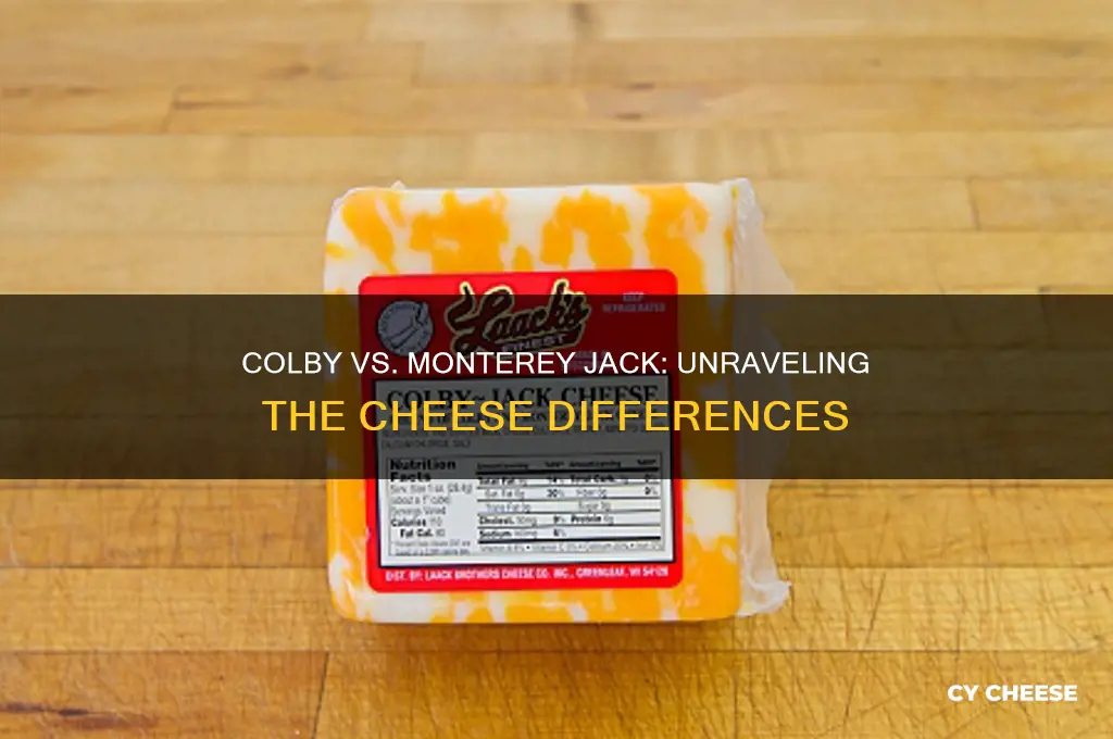 what is the difference between colby and monterey jack cheese