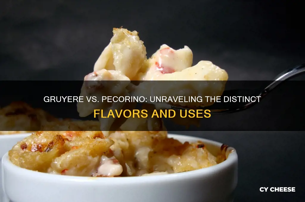 what is the difference between gruyere and pecorino cheese