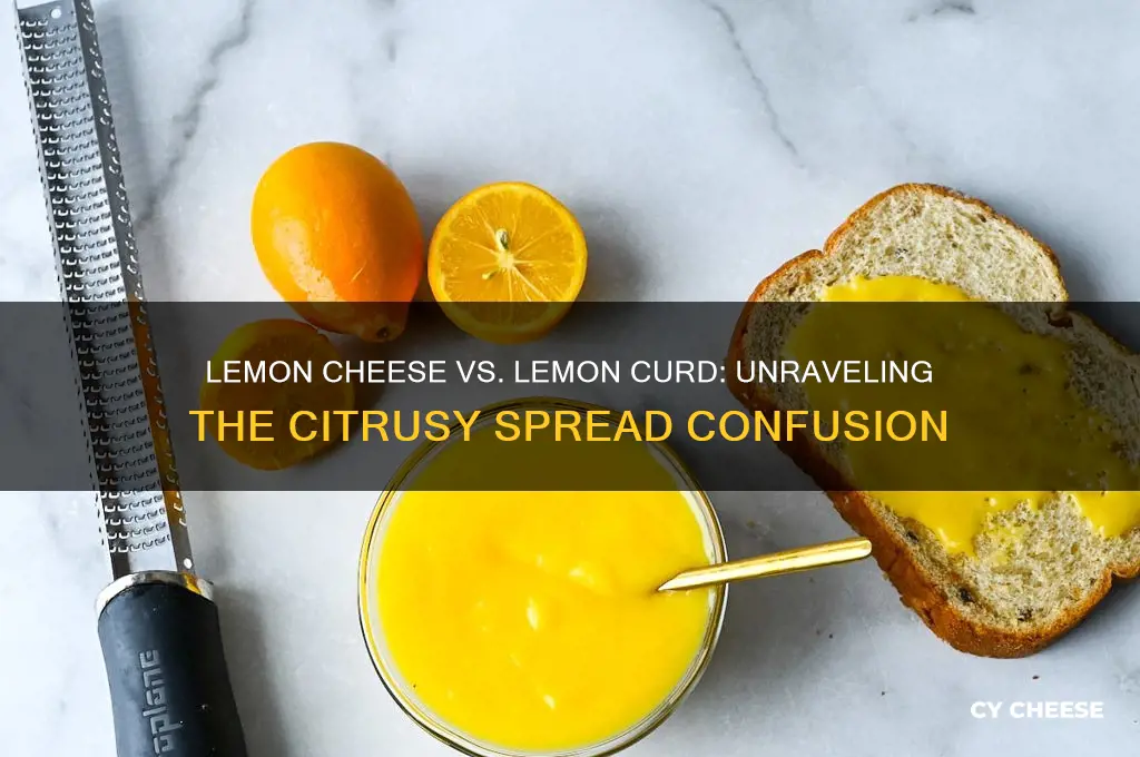 what is the difference between lemon cheese and lemon curd