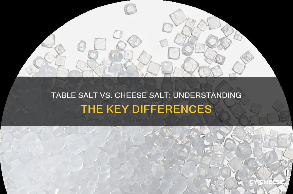 what is the difference between table salt and cheese salt