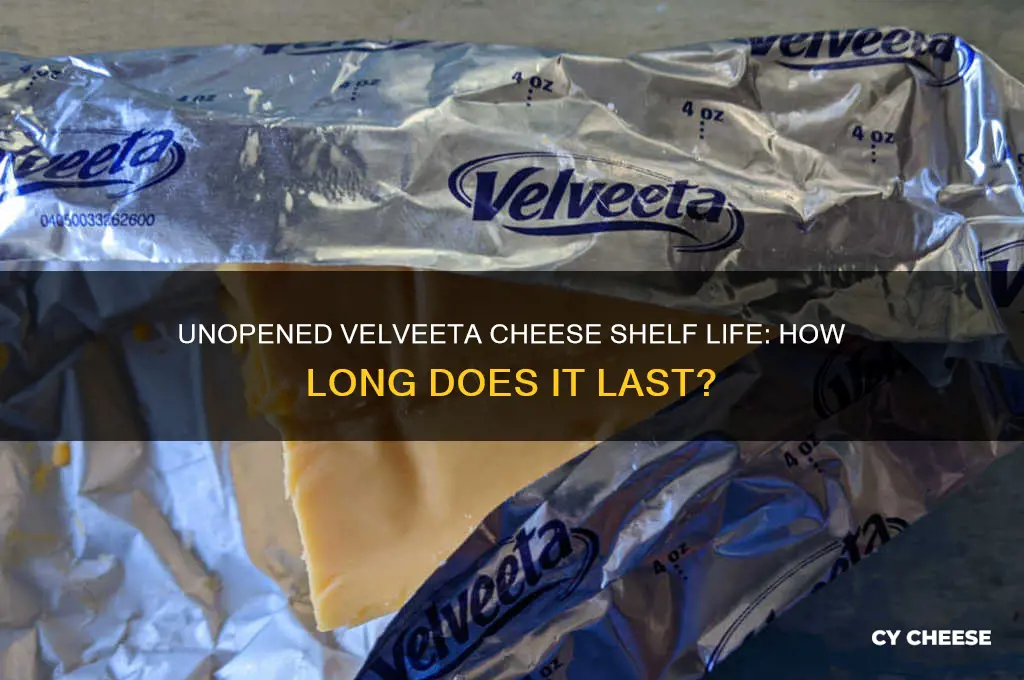 what is the shelf life of unopened velveeta cheese
