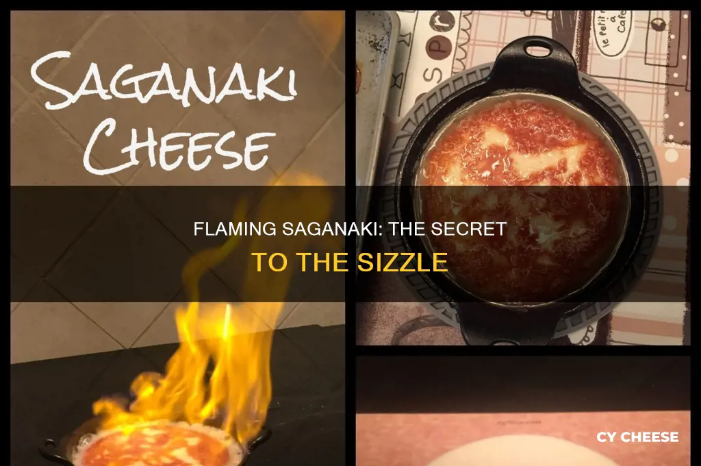 what is used to flame saganaki cheese