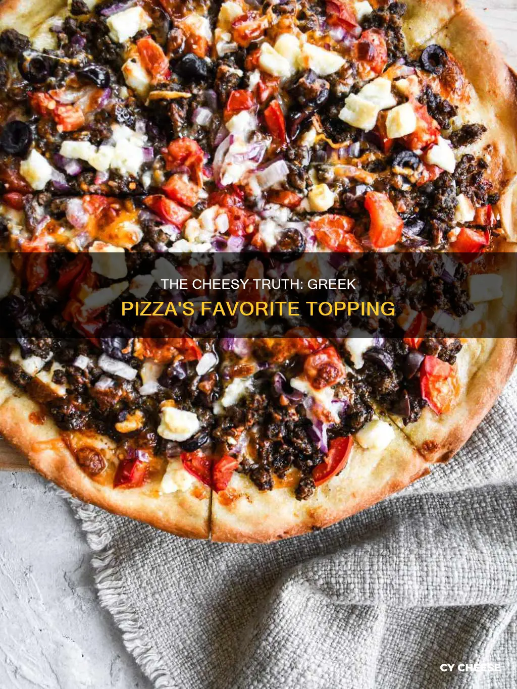 what kind of cheese is on greek pizza