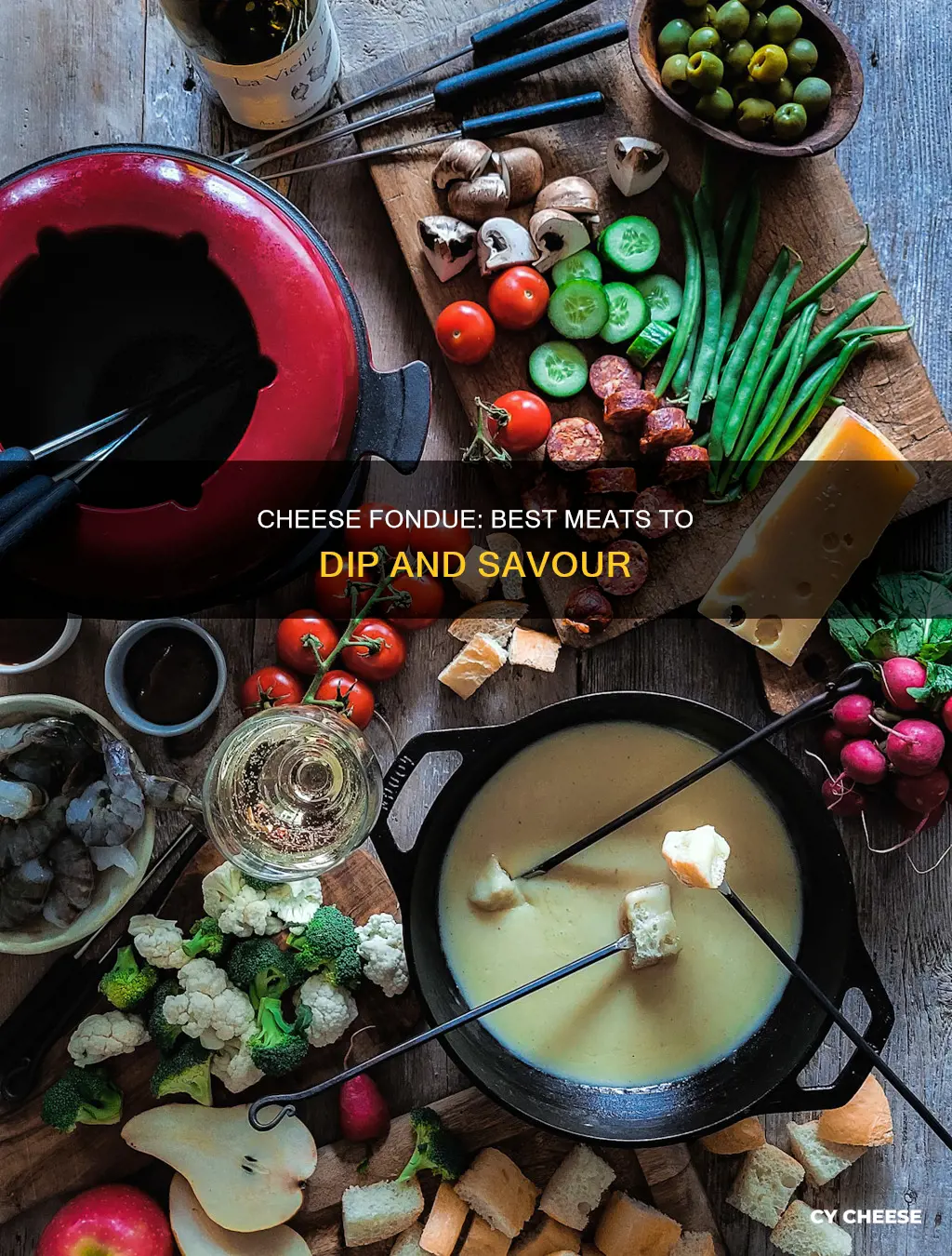 what kind of meat do you dip in cheese fondue