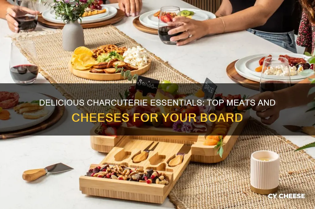 what meats and cheeses are typically on a charcuterie board