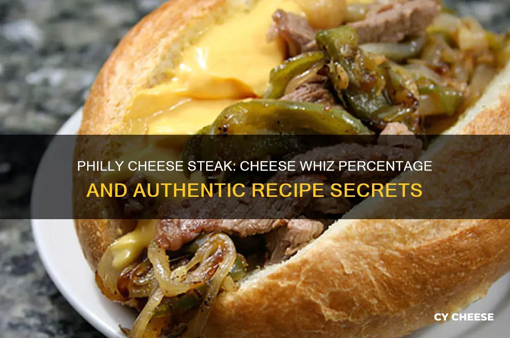 what percentage of cheese whiz does philly cheese steak