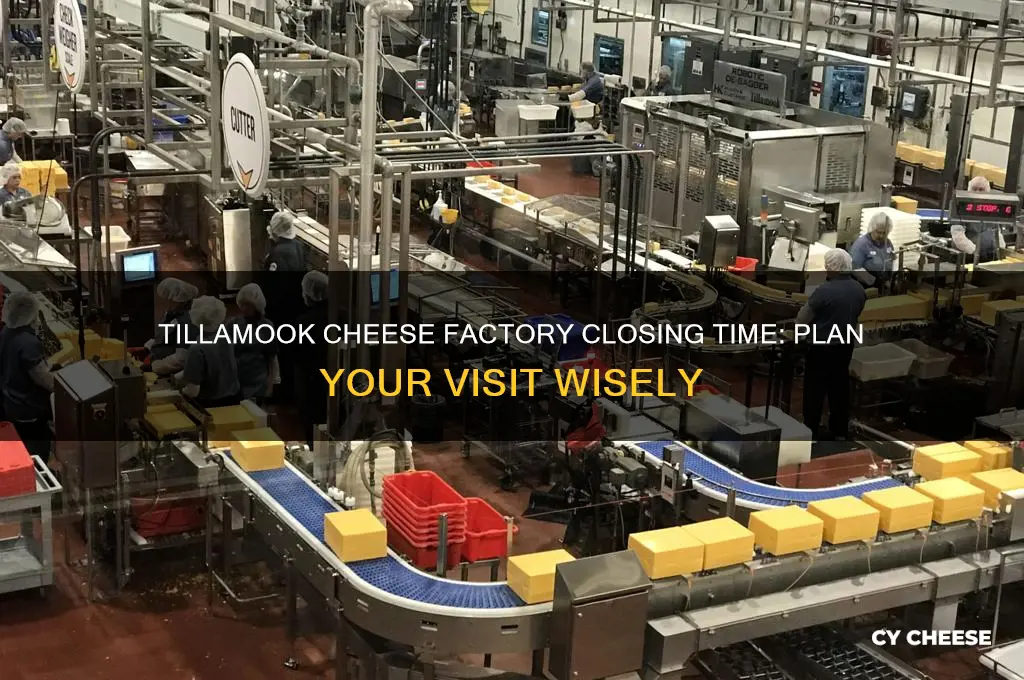 what time does the tillamook cheese factory close